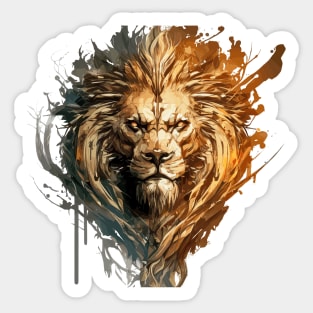 Lion Portrait Animal Painting Wildlife Outdoors Adventure Sticker